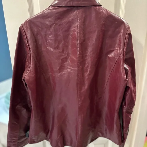 Copper Key Burgundy Leather Shirt Jacket - Picture 7 of 10